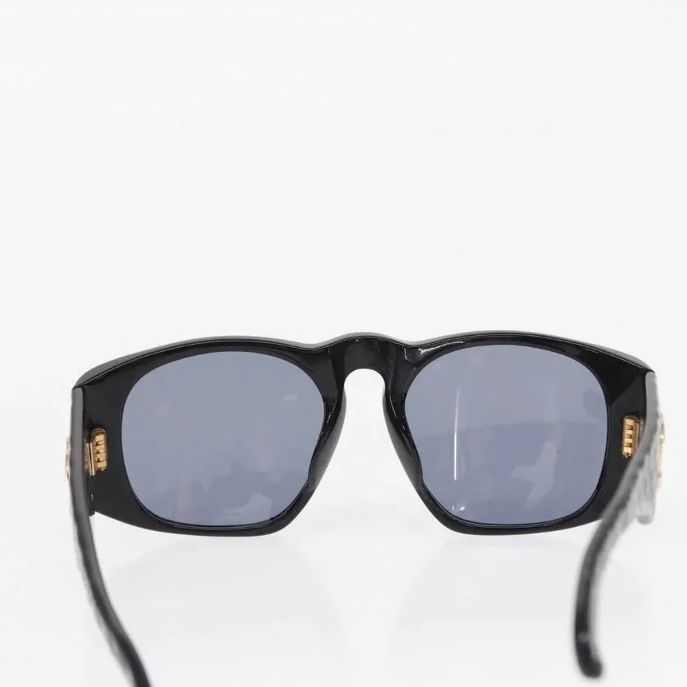 CHANEL COCO Mark Sunglasses plastic Black CC Auth 157822